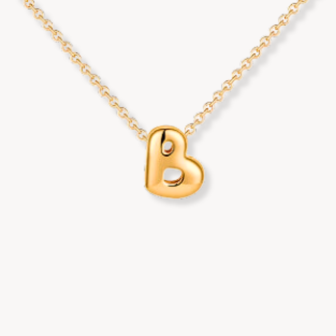 Dainty Bubble Initial Necklace