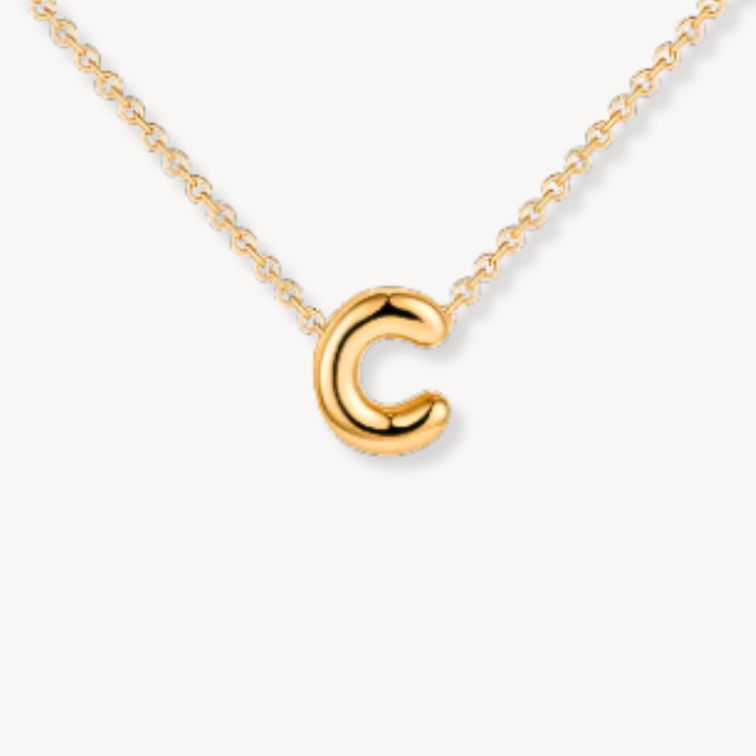 Dainty Bubble Initial Necklace