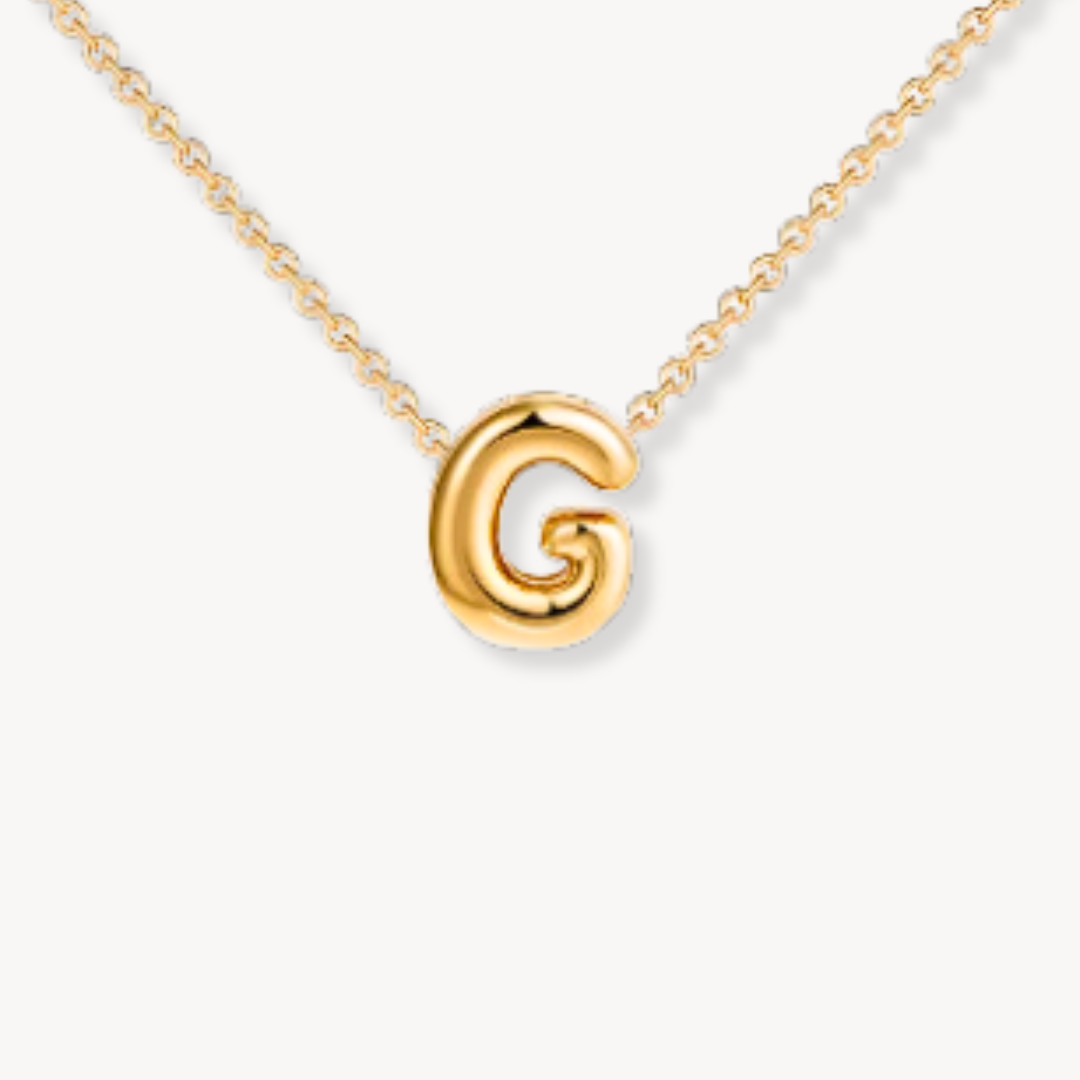 Dainty Bubble Initial Necklace