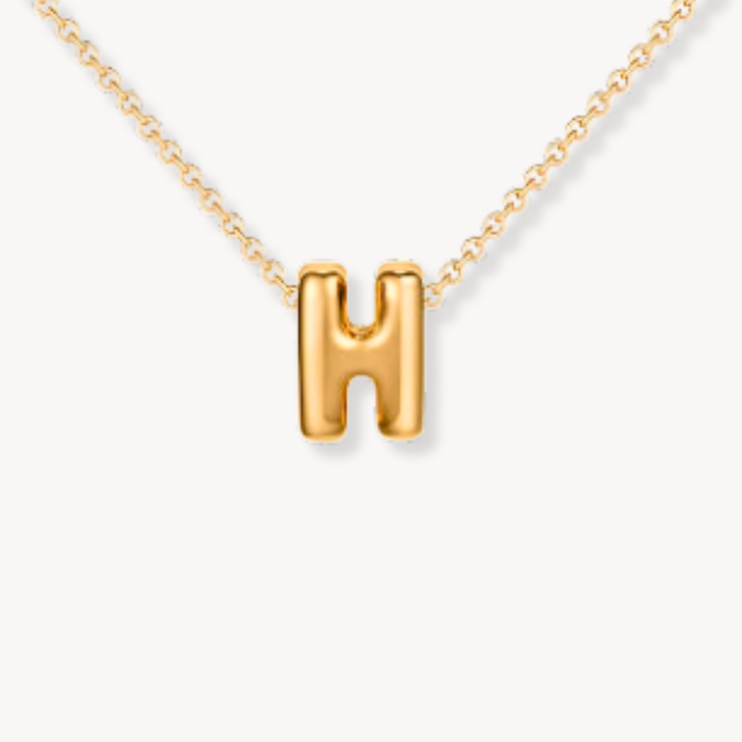 Dainty Bubble Initial Necklace