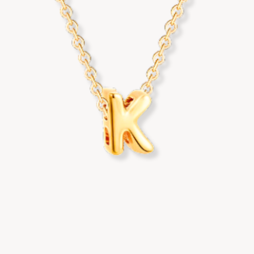 Dainty Bubble Initial Necklace