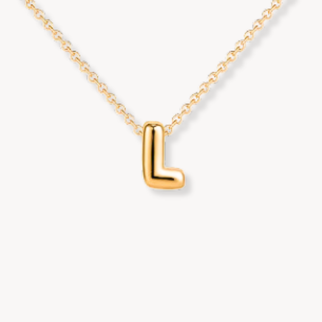 Dainty Bubble Initial Necklace