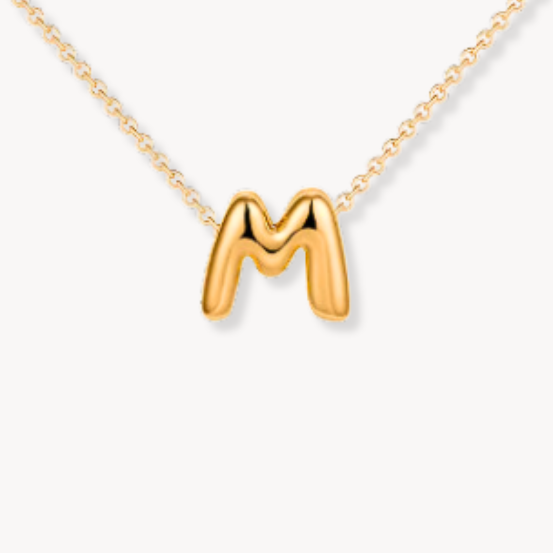 Dainty Bubble Initial Necklace