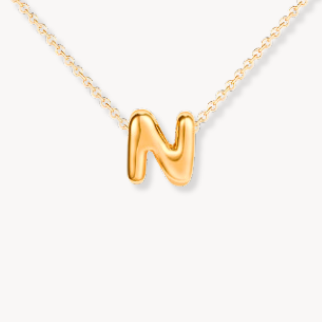 Dainty Bubble Initial Necklace