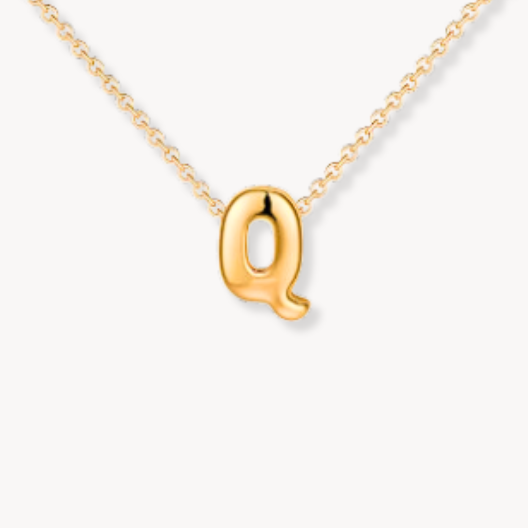 Dainty Bubble Initial Necklace