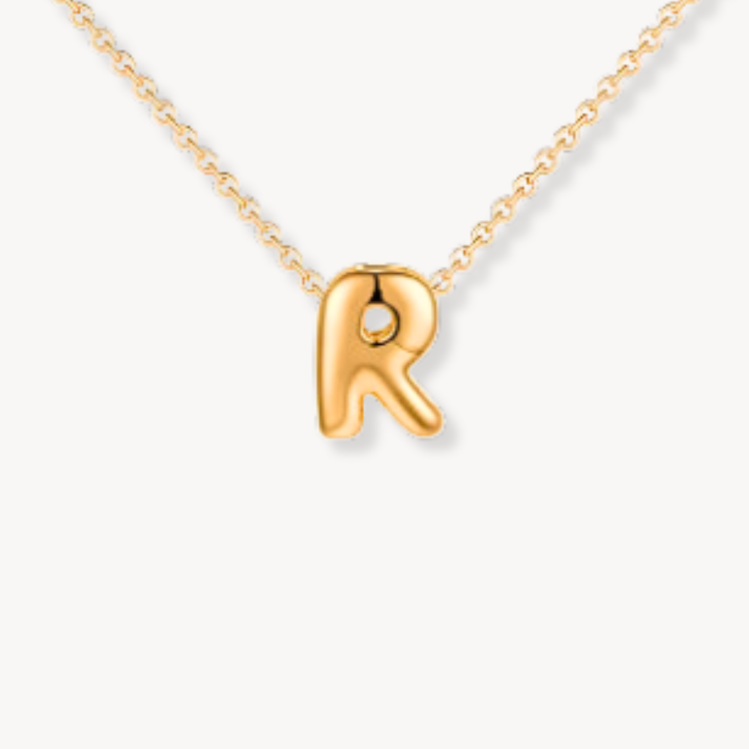 Dainty Bubble Initial Necklace