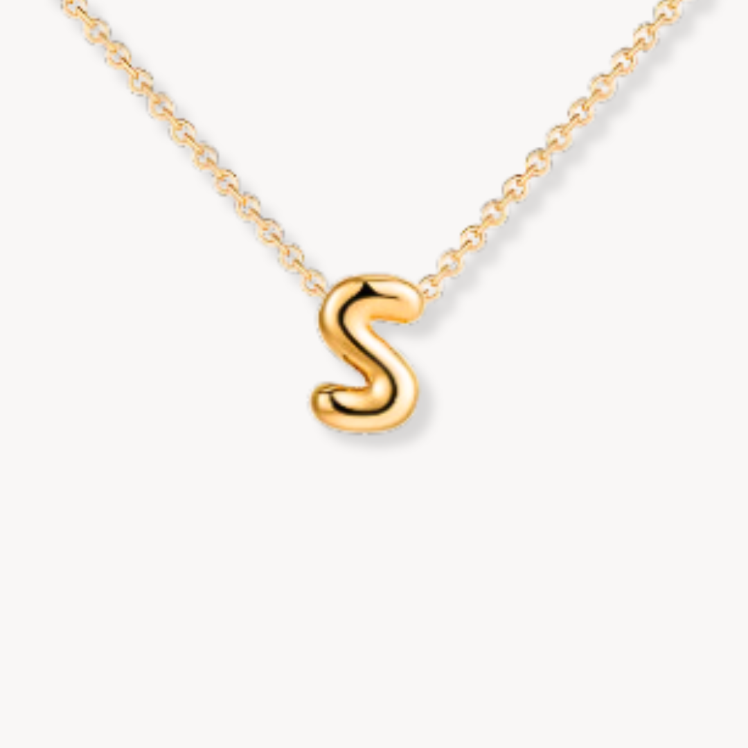 Dainty Bubble Initial Necklace