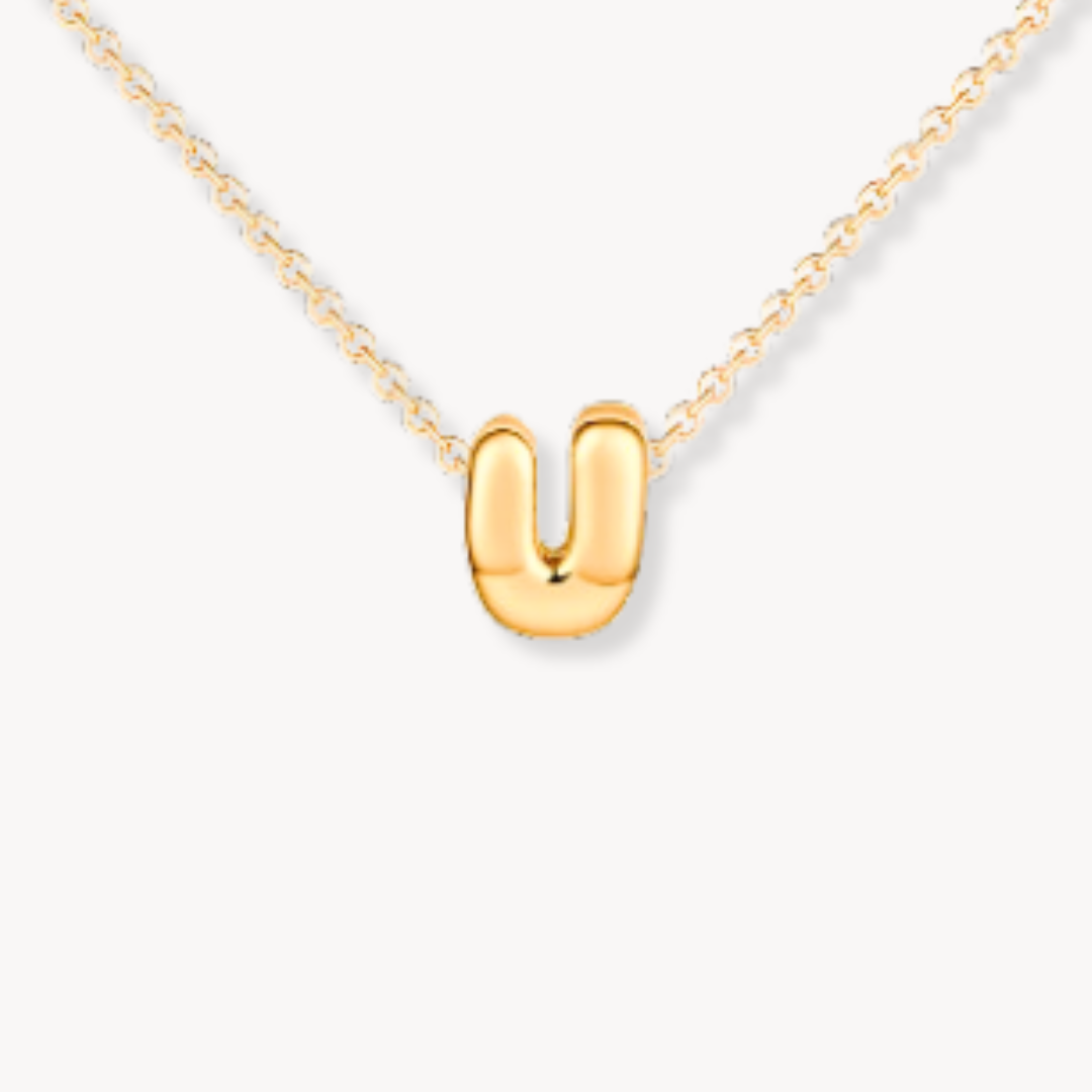 Dainty Bubble Initial Necklace