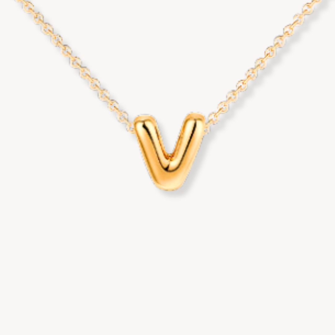 Dainty Bubble Initial Necklace