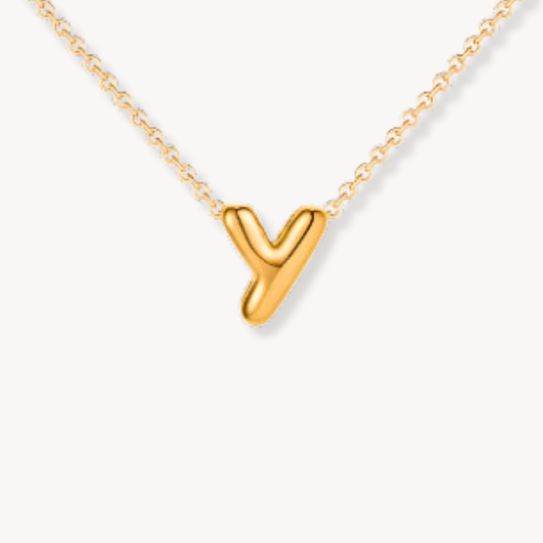 Dainty Bubble Initial Necklace