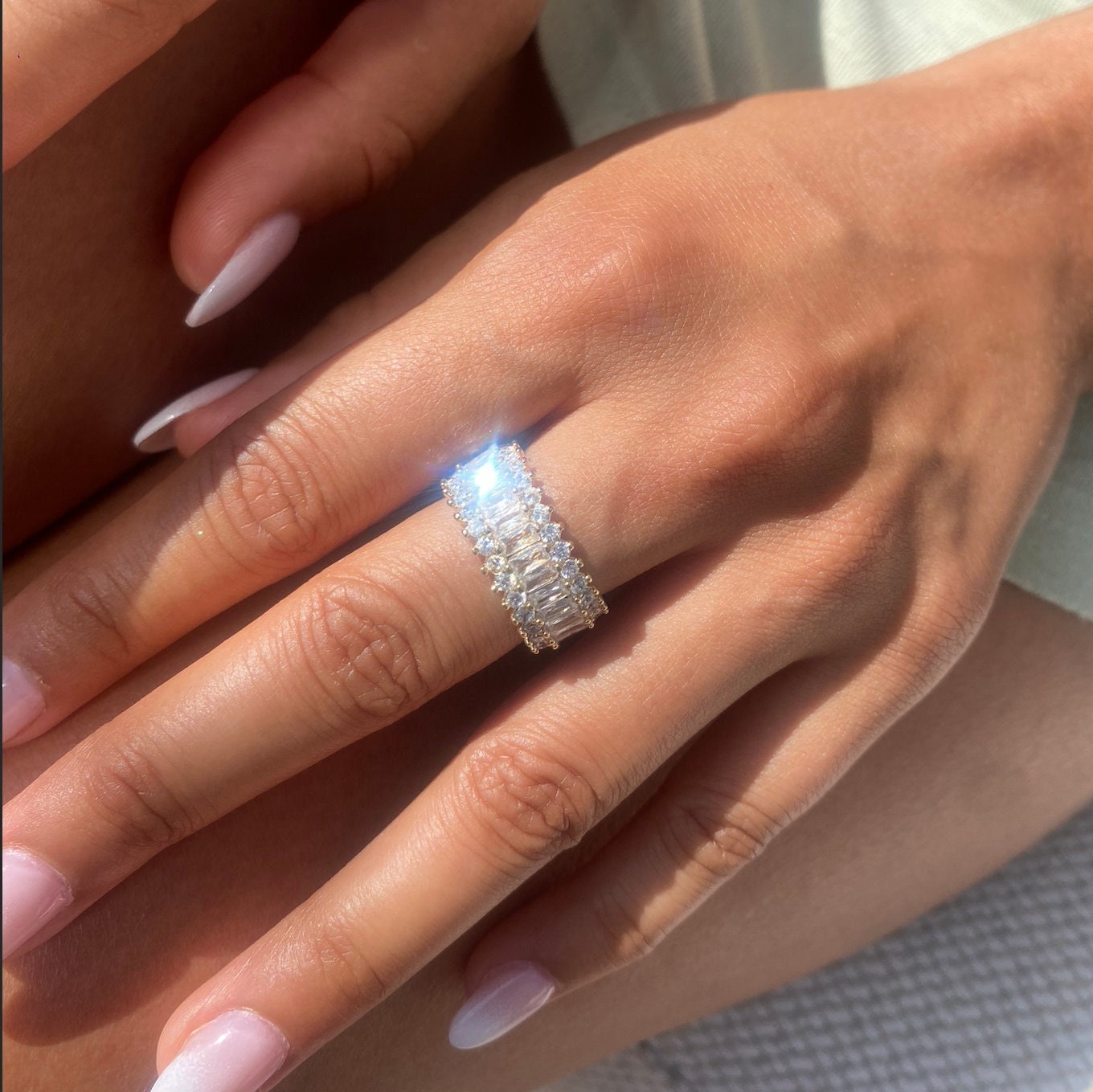14k Gold CZ Royalty Ring - Adjustable 14K Gold Ring - Statement Gold Ring - VVS Stackable Ring - Water and Tarnish Resistant Ring
